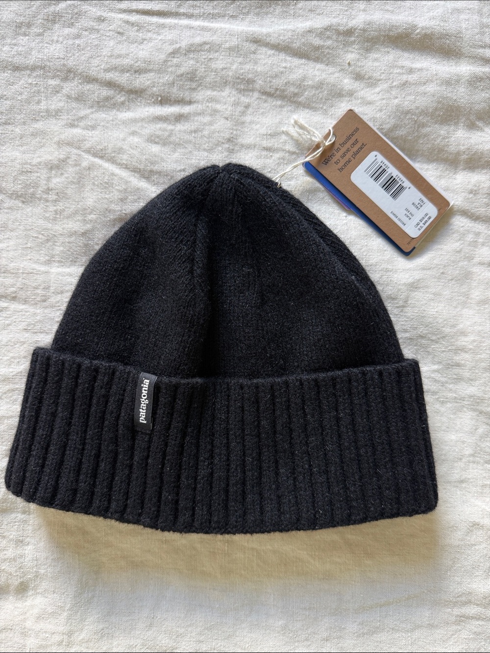 Patagonia Men's Black Ribbed Beanie NWT